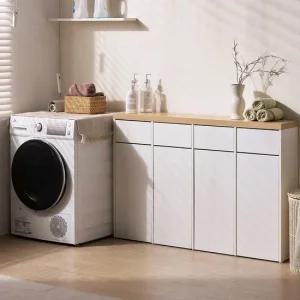 MN2075 4칸 슬림형 가정용 재활용 분리수거함 수납장 1300