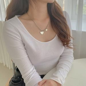 GGD 하트 팬던트 러브 써지컬스틸 목걸이