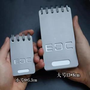 휴대용 티타늄 합금 노트북 하드 쉘 방수 종이 메모장 야외 리필  나선형 1PC