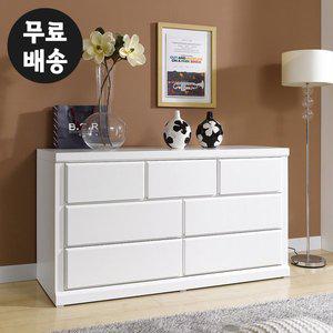 [벤티스가구]슬림 3단 거실 옷 서랍장 와이드 체스트 안방 서랍장 옷 안방 거실 서랍(1500/화이트)