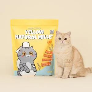 미유박스 먼지없는 천연 카사바 고양이 모래 옐로우 내추럴 좁쌀모래 4.5kg