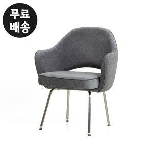 [벤티스가구]루쏘 패브릭 암 체어 의자 예쁜 편한 인테리어 베란다 철재 일인용(그레이)