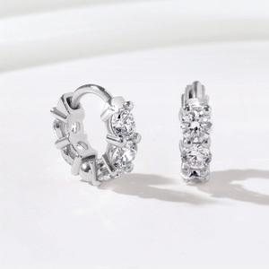 [골드팡] 14k 루비에 랩다이아몬드 테니스 링귀걸이 (2mm)