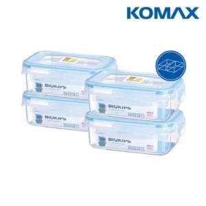 코멕스 바이오킵스 밀폐용기 직사각 칸 450ml X 4개