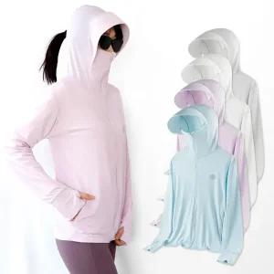 여성 여름 UV 자외선차단 쿨링 후드 집업 썬캡 러닝 자켓 아웃도어 운동복