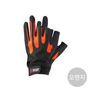 [MENKMPM9_53DF]낚시의류 스포츠 두손가락 장갑 오렌지 S06