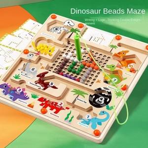 Magnetic Color and Number Maze Montessori Dinosaur Counting Matching Learning Puzzle Board Toddler F