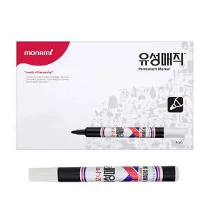 Q 모나미 유성매직 흑색 12자루 2 0mm