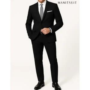 [롯데백화점]맨잇슈트 품절임박)블랙 면접 및 경조사 솔리드 정장세트_MAGA0110111 DR4435