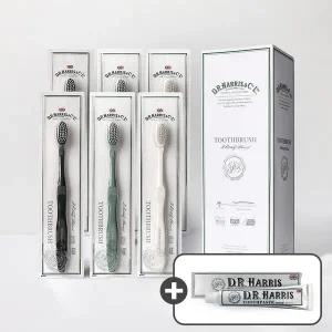 [디알해리스]영국왕실 납품 브랜드 디알해리스 클래식 초극세모 칫솔 1세트(6개입)+디알해리스 치약 60g...