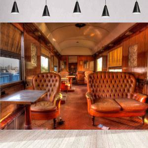 빈티지 기차 내부 사진 배경, 오래된 기차 캐빈 내부 배경, 기차 파티 장식