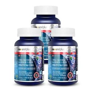 내츄럴플러스 코랄칼슘 앤 마그네슘 2:1 플러스 120정 X 3개 산호칼슘 무기질 성장기