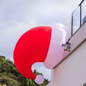 산타 모자 에어 풍선 벽타는산타 축제 벌룬 장식 초대형 흰색 녹색 가게 벽타기