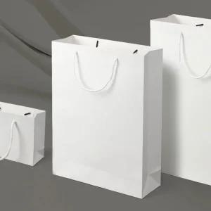심플 세로형 종이 쇼핑백 5p세트(30x40cm) (화이트)/봉투/일회용/디자인/선물용/선물포장/쇼핑백/휴대용
