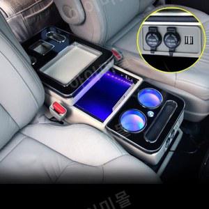 스타렉스 스타리아 콘솔박스 2열 미니밴 거치 블랙 USB 티슈 정리함 용품 레이