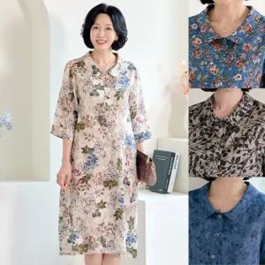 [엄마옷 로즈맘] 윤단카라풍기인견원피스