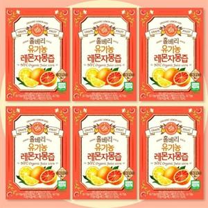 홀베리 유기농 레몬자몽즙 14포 x 6박스