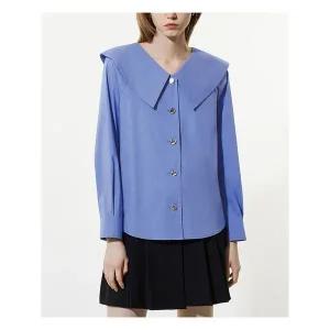 [하프클럽/]세일러 코튼 케이프카라 블라우스