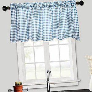 [JHQS81EQ_4B]체크 주방커텐 바란스 106x45cm 주방창커튼