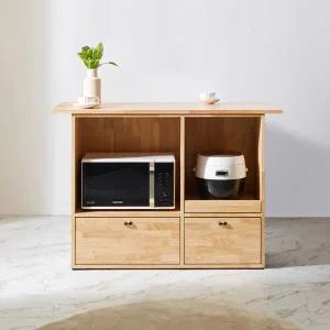 [유니콘]수수 원목 1200 아일랜드 홈바 주방수납장 렌지대 에어프라이어 밥솥 커피머신 아일랜드식탁