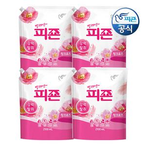 피죤 섬유유연제 핑크로즈 2100ml 리필 x 4개