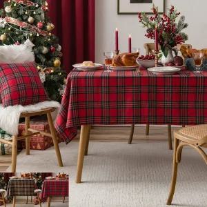 키밍 체크 식탁보 테이블보 인테리어 덮개 90x90cm/테이블/매트/방수/식탁/커버/파티/행사/연말/크리스마스