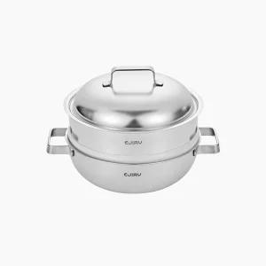 [에지리] 제노 무연마제 통5중 스텐316 국내산 파티웍 24cm + 스티머