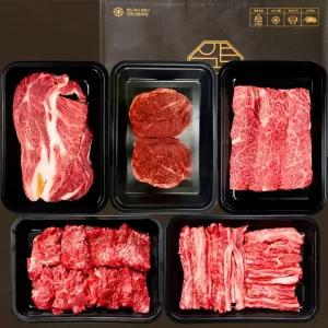 1++등급 프리미엄 SVIP 미식 S 2kg 한우선물세트 (투뿔 등심+샤토브리앙+살치살+갈비살+특수부위) 마장동 소고기 구이용 설날 추석 명절 한우 세트 부모님 감사 선물용 기념일