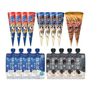 [신세계라이브쇼핑][총18개] 아이스크림 월드콘 설레임 구구콘 5종 혼합구성