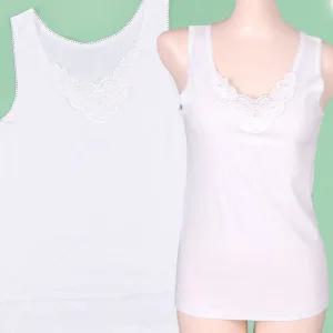 국산 순면 여성메리야스 레이스 나시 할머니 엄마속옷 