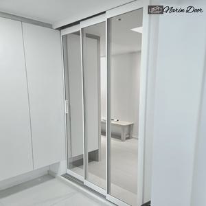 나린중문 신발장 걸리는 구조에 설치 가능한 현관 중문 투명강화유리 오픈형 3연동 철거 시공 가능 시공비 포함