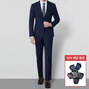 [롯데백화점]맨잇슈트 블루 순모 울100 글렌체크 포멀핏 3계절 정장 (335) + 타이증정