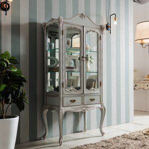 [퍼니트랜드] 엔틱가구 쉐르빌 컬러 장식장 빈티지 유리장