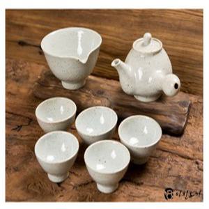 분청무지 5인 다기세트 전통 다도입문 선물용 다도세트 찻잔 여주도자기