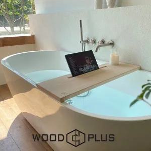 [우드플러스]편백나무 통원목 욕조트레이 욕조덮개 반신욕트레이
