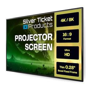 실버 티켓 제품 S7 시리즈 6피스 얇은 베젤 홈 시어터 고정 프레임 4K/8K 울트라 HD HDTV HDR 및 액티브 3D 프로젝션 화면 16:9 포맷 110인치 대각선 흰색 소재