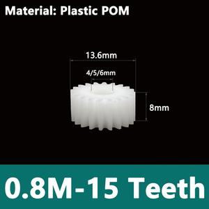 평기어 1pcs 0.8M 15치 0.7M 53치 0.5M 19치 POM 스퍼 기어 플라스틱 원통형 플랫 보어 312mm 피치 2.512.1
