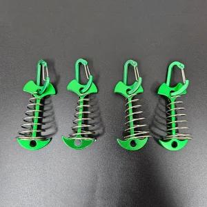 캠핑 데크팩 그린 10P 오징어팩 데크 카라비너 데크용 텐트 고정핀 텐트팩