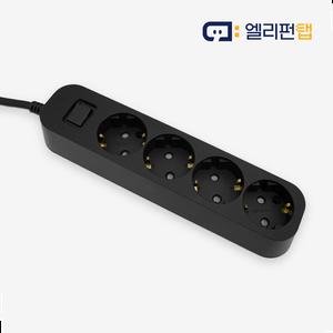 엘리펀탭 화재예방 자동소화 통합형 멀티탭 멀티콘센트 올블랙 4구 1.5M