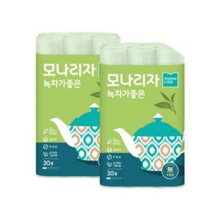 두루마리 휴지 화장지 녹차가좋은 3겹 25M 60롤 천연펄프 모나리자