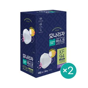 모나리자 스마일 황사 미세먼지 마스크 끈조절 대형 KF94 30매+30매 총60매