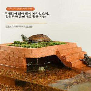 거북이 쉼터 놀이터 사육장 조경 반수생 조경 일광욕