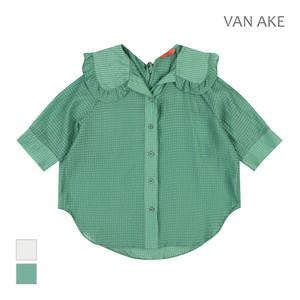 [반에이크] 프릴 빅카라 반팔 블라우스_VB38BLUD03Z