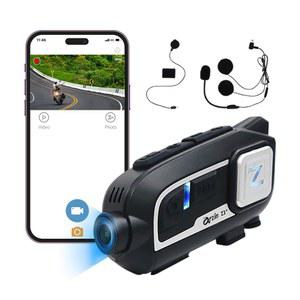 Z3 모터사이클 헬멧 블루투스 헤드셋 대시캠 인터콤 포함 2K 30FPS 1080P 60FPS 최고의 화질 최대 6명의 라이더 연결 IP65 방수 5km WiFi 즉시 보기