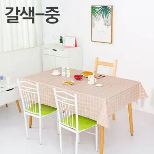 브라운 체크 방수 테이블보 M/집들이/선물/키즈/다목적/어린이/피크닉/책상/탁상/소풍/다용도/사각/고급