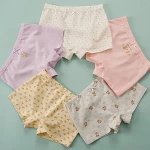 [빌도르] 곰인형 5매 여아 드로즈 사각 아동 키즈 어린이 팬티 세트