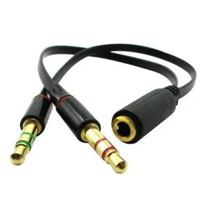 오디오 스테심플레오 4극 Y잭 변환 젠더 이어폰 헤드셋