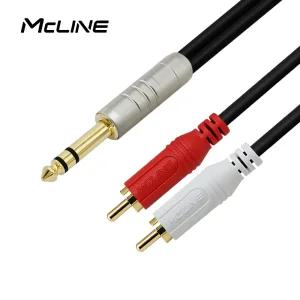 맥라인 MC-PA07 스테레오 6.3(5.5) - 2 RCA 3m 오디오 스피커 음향 케이블 앰프 믹서 인서트 연결선