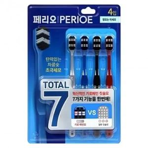 페리오 토탈7 칫솔-힘있는미세모-4입
