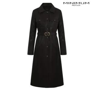 [롯데백화점]미니멈 벨티드 롱 레더자켓 MXCALY8010-BK